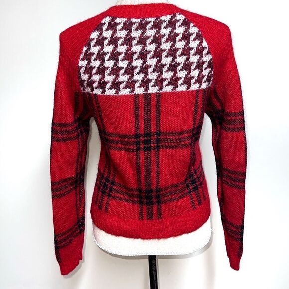 Woolrich Womens Wool Mohair Red Holiday Crewneck Sweater Sz XS Host Pick - Picture 4 of 8